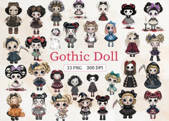 Kit Digital Bonecas Dool Gothicas 2