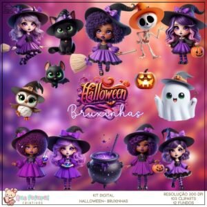 Kit Digital Bruxinhas Halloween 1