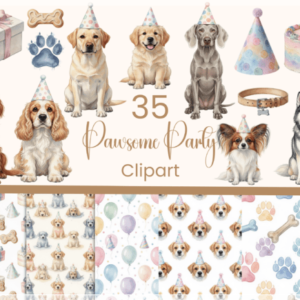 Kit Digital Cachorrinhos Aquarelados 24