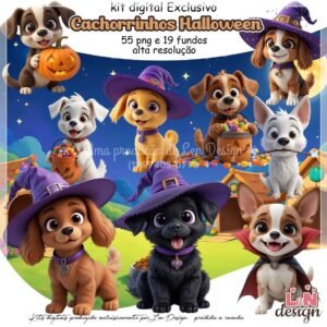 Kit Digital Cachorrinhos Halloween 2