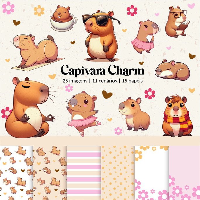 Kit Digital Capivara Charm 1