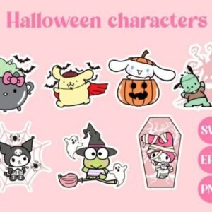 Kit Digital Caracteres De Halloween Sanrio 2
