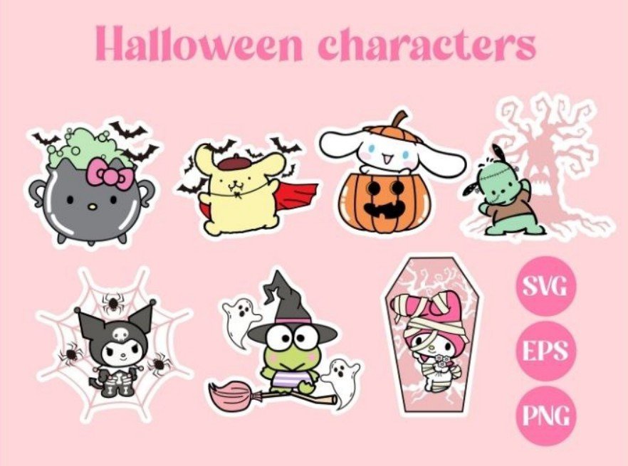 Kit Digital Caracteres De Halloween Sanrio 2