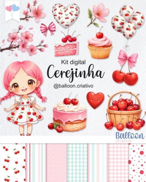 Kit Digital Cerejinha 3