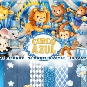 Kit Digital Circo Azul 10