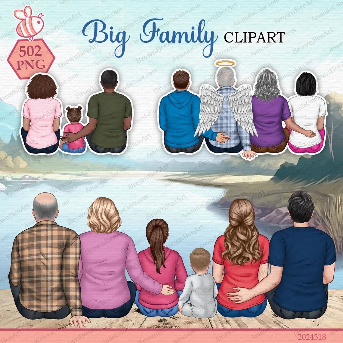 Kit Digital Clipart Familia 39