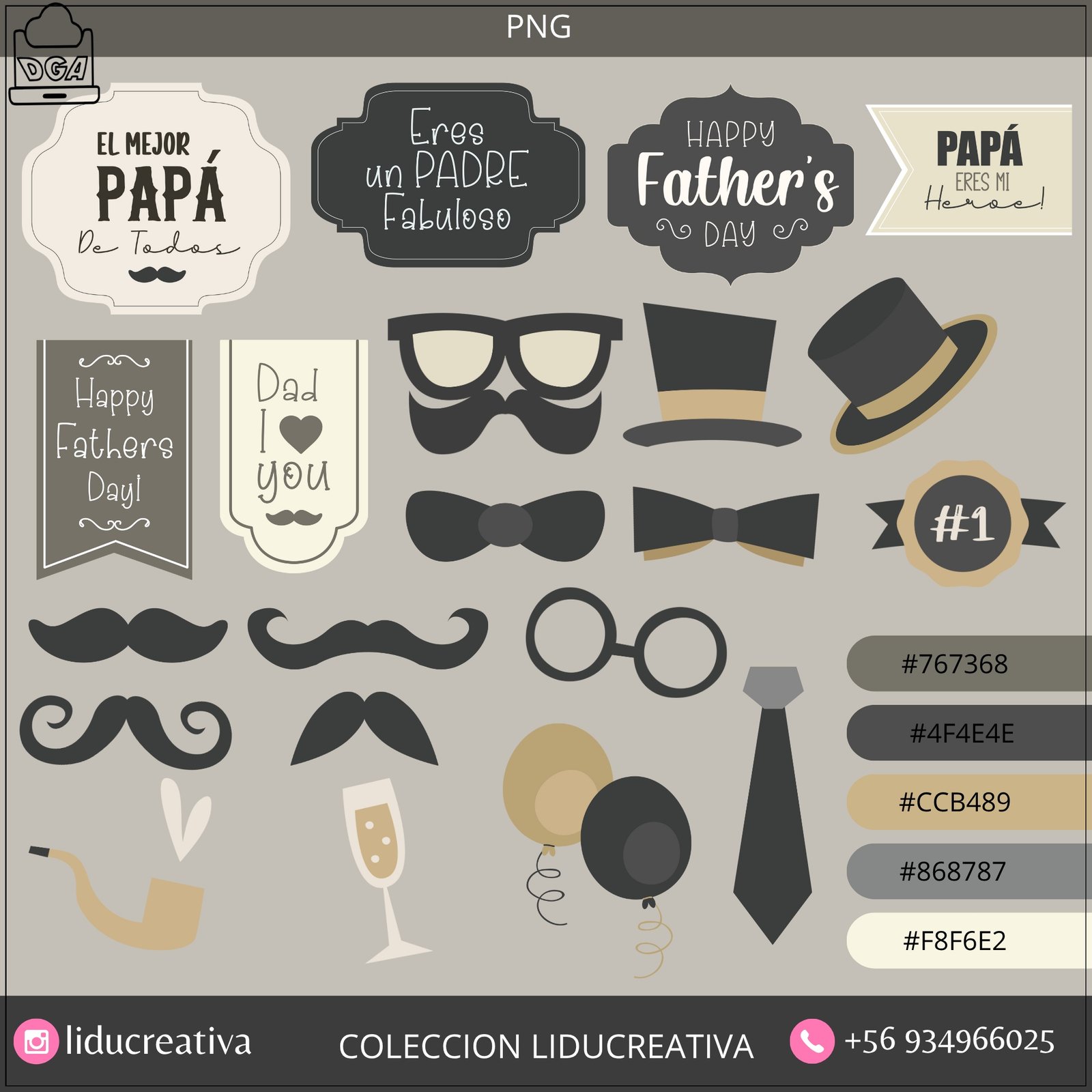 Kit Digital Cliparts Dia Dos Pais 1