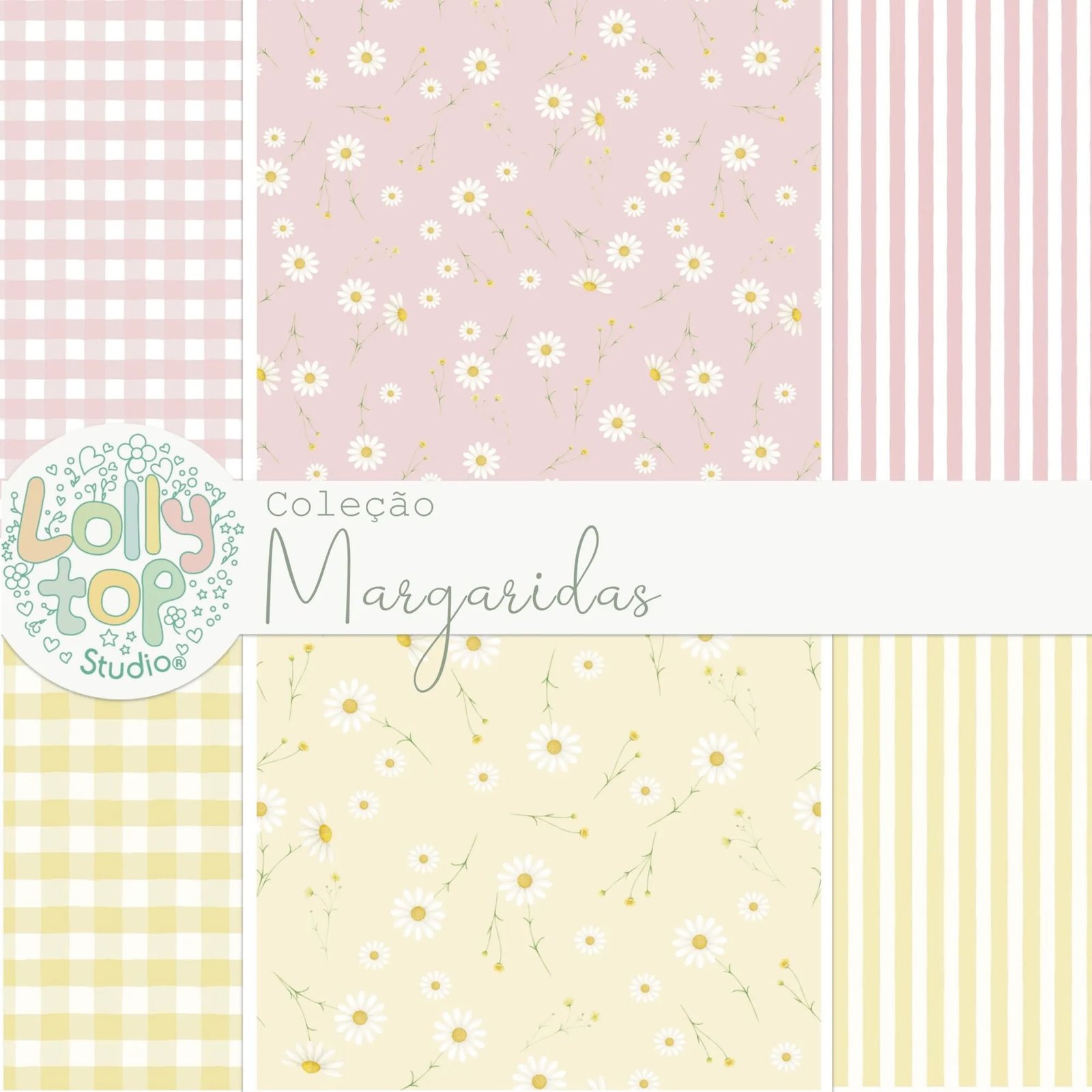 Kit Digital Coleção Magaridas Rosa – Papel Digital 1