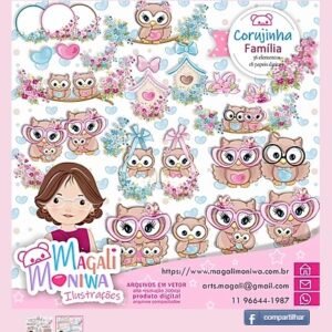 Kit Digital Corujinha Marrom 1