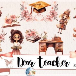 Kit Digital Dear Teacher Watercolor 1