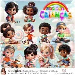 Kit Digital Dia Das Crianças Brincadeiras Antigas 1