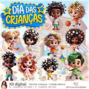 Kit Digital Dia Das Crianças Cabelo Maluco 2