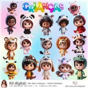 Kit Digital Dia Das Crianças Festa Fantasia 3