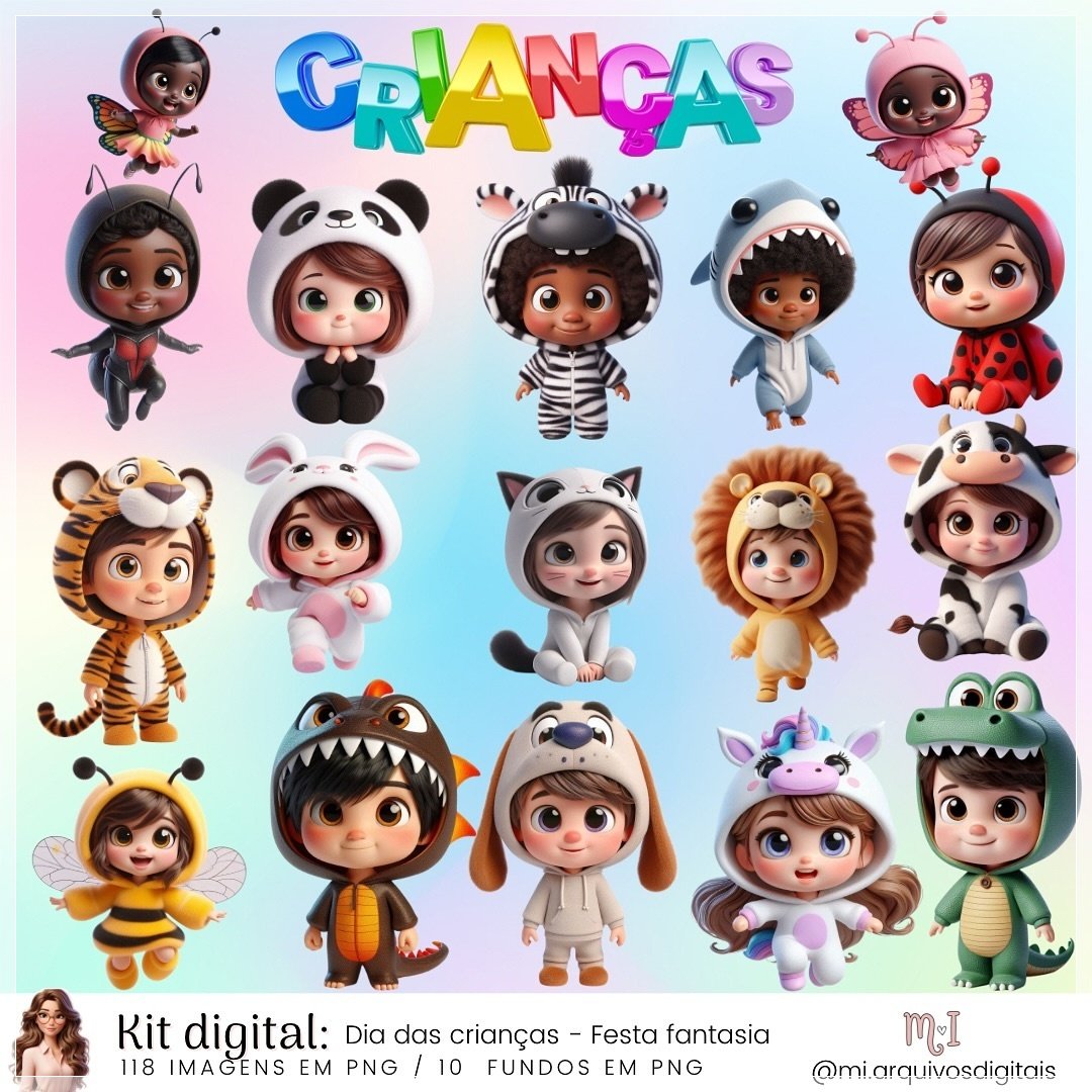 Kit Digital Dia Das Crianças Festa Fantasia 3