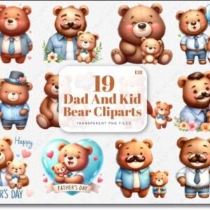 Kit Digital Dia Dos Pais Urso 12