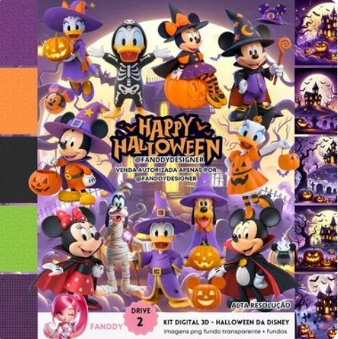 Kit Digital Disney Halloween 3d 2