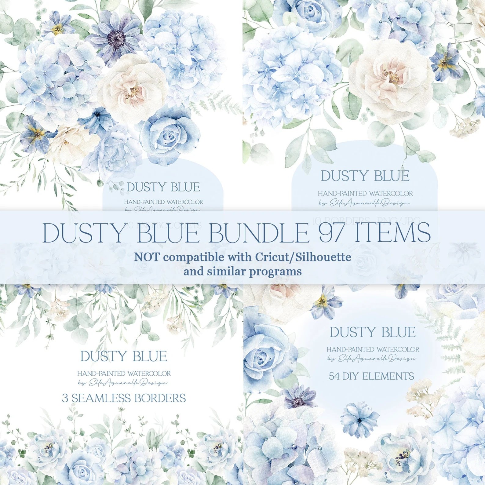 Kit Digital Floral Azul 43