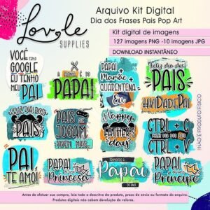 Kit Digital Frases Dia Dos Pais Pop 2