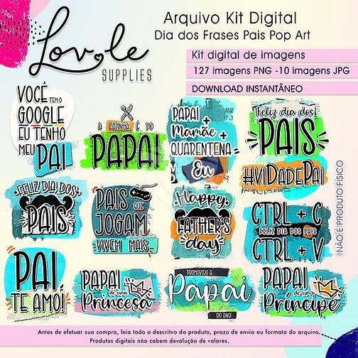 Kit Digital Frases Dia Dos Pais Pop 2