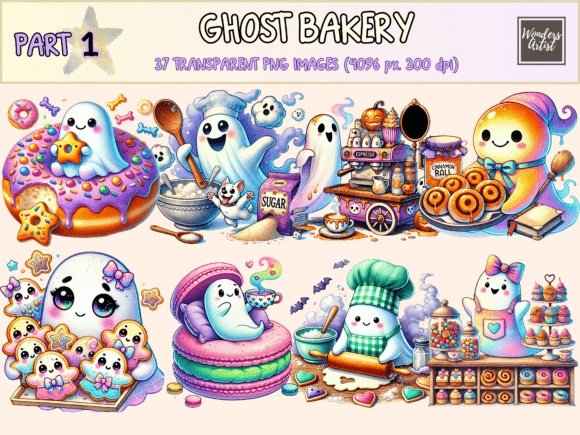 Kit Digital Ghost Bakery Clipart 6