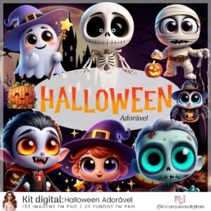 Kit Digital Halloween Adorável 5