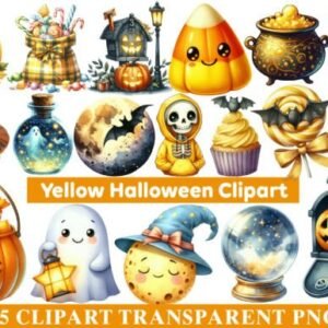 Kit Digital Halloween Amarelo 5