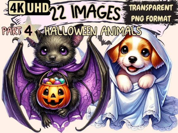 Kit Digital Halloween Animals Clipart P4 9