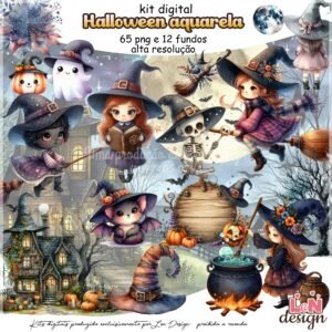 Kit Digital Halloween Aquarela 4