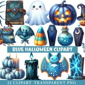 Kit Digital Halloween Azul 6