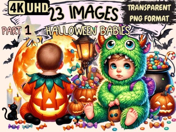 Kit Digital Halloween Babies Clipart P1 10
