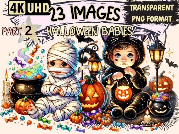 Kit Digital Halloween Babies Clipart P2 11