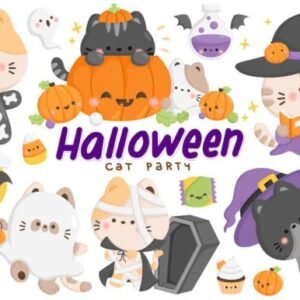 Kit Digital Halloween Cat Party 4