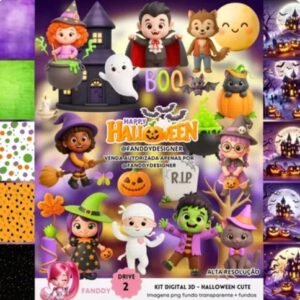 Kit Digital Halloween Cute 3d 3