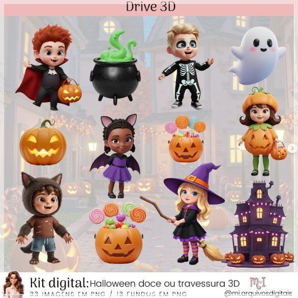 Kit Digital Halloween Doce Ou Travessura 3d 6