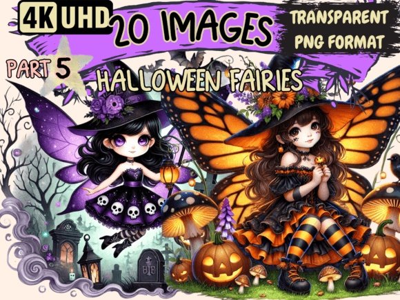 Kit Digital Halloween Fairies Clipart P5 16