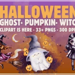 Kit Digital Halloween Ghost Pumpkin Witch 1