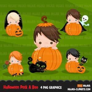 Kit Digital Halloween Peek A Boo Boys 6