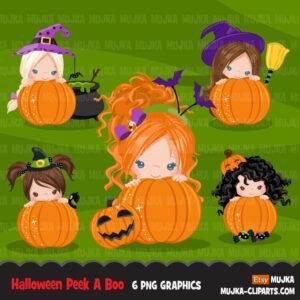 Kit Digital Halloween Peek A Boo Girls 7