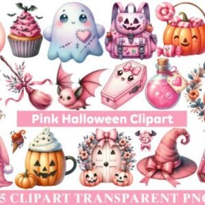 Kit Digital Halloween Rosa 12