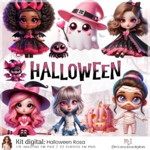 Kit Digital Halloween Rosa 9
