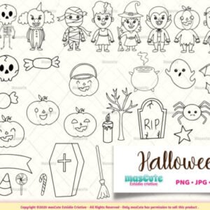 Kit Digital Halloween BundleColoring Page 7