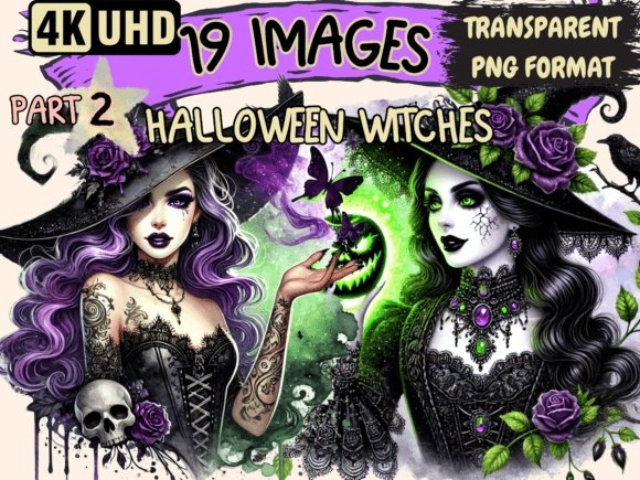 Kit Digital Halloween Witches Clipart P2 19