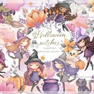 Kit Digital Halloween Witches 4