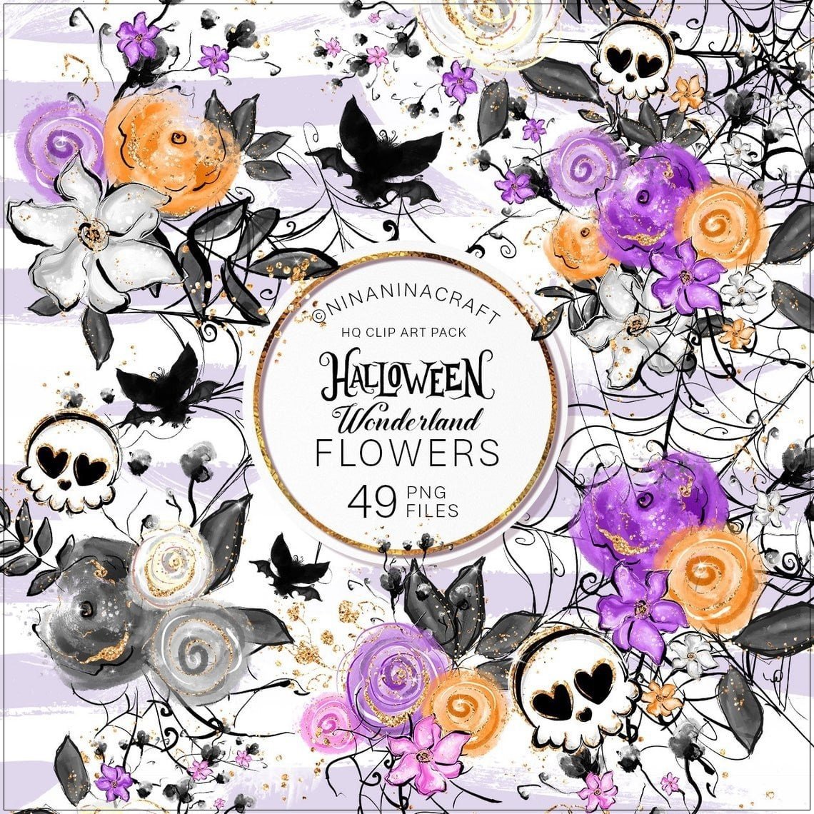 Kit Digital Halloween Wonderland Flowers 8