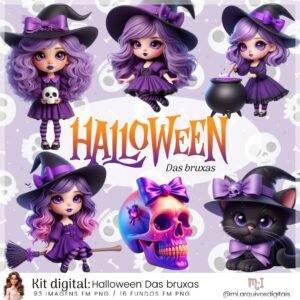 Kit Digital Halloween Das Bruxas 10