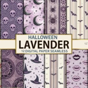 Kit Digital Lavender Halloween Digital Paper 3