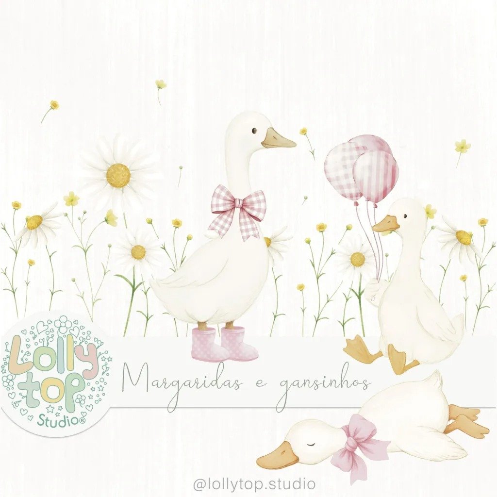 Kit Digital Magaridas E Gansinhos Rosa 3