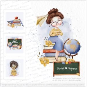 Kit Digital Mega Kit De Ilustrações Querida Professora Versão 73