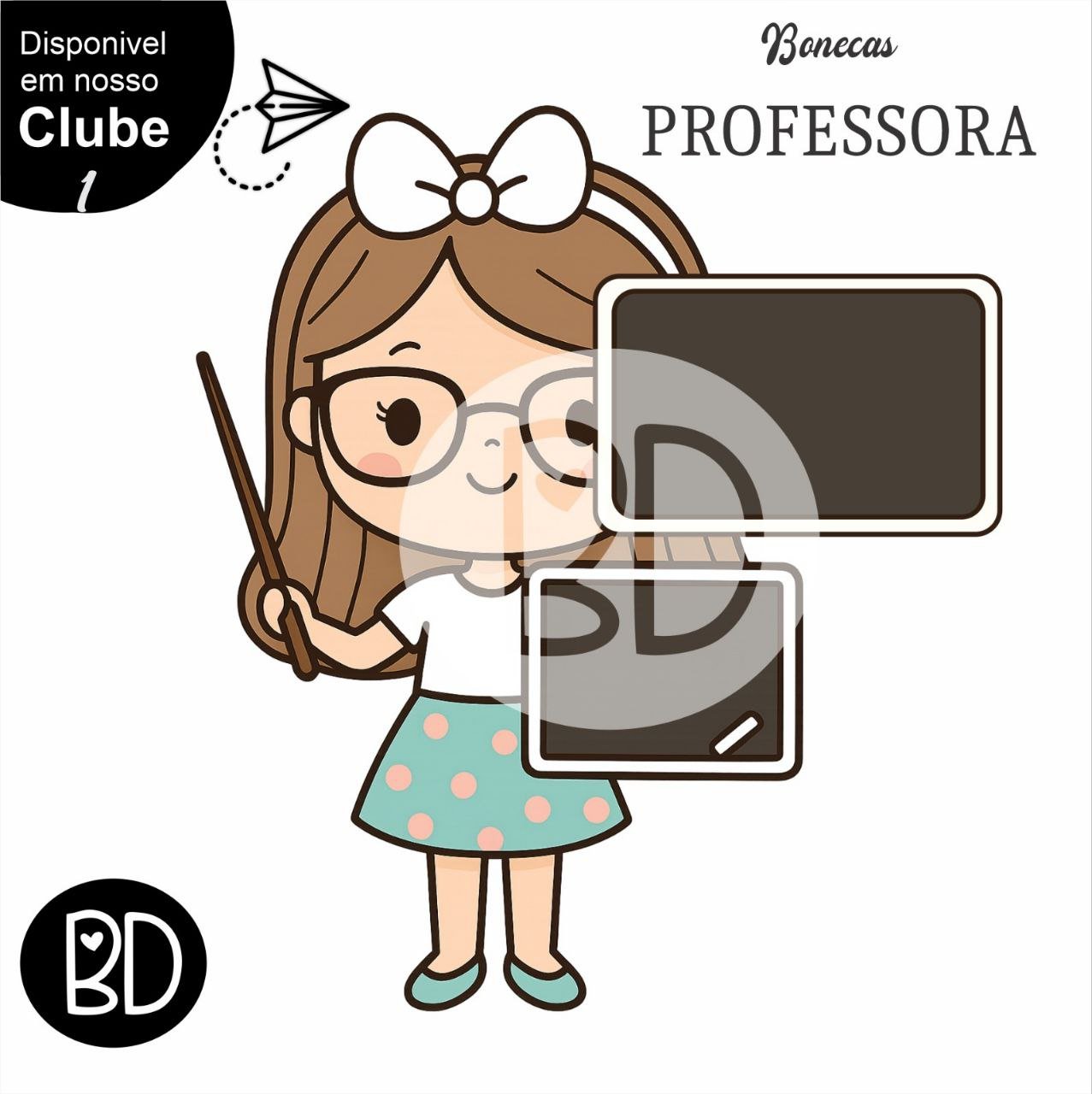 Kit Digital Menina Professora 1