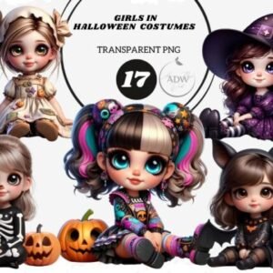 Kit Digital Meninas Fantasias Halloween 2
